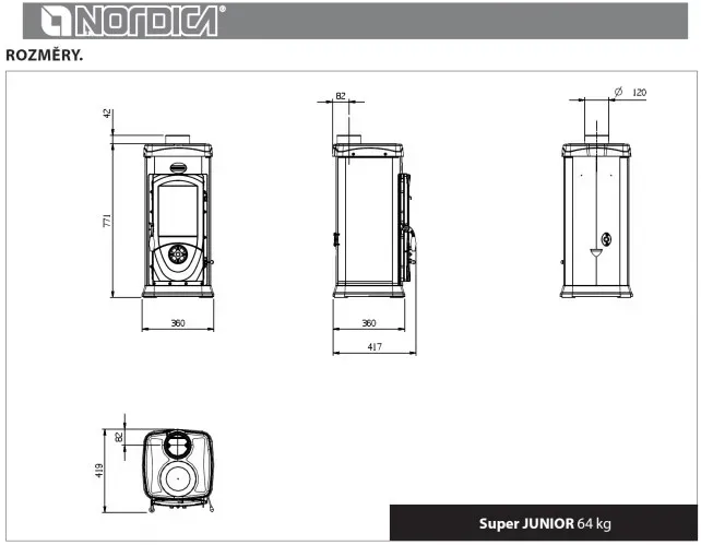 NORDICA SUPER JUNIOR krbová kamna zelená