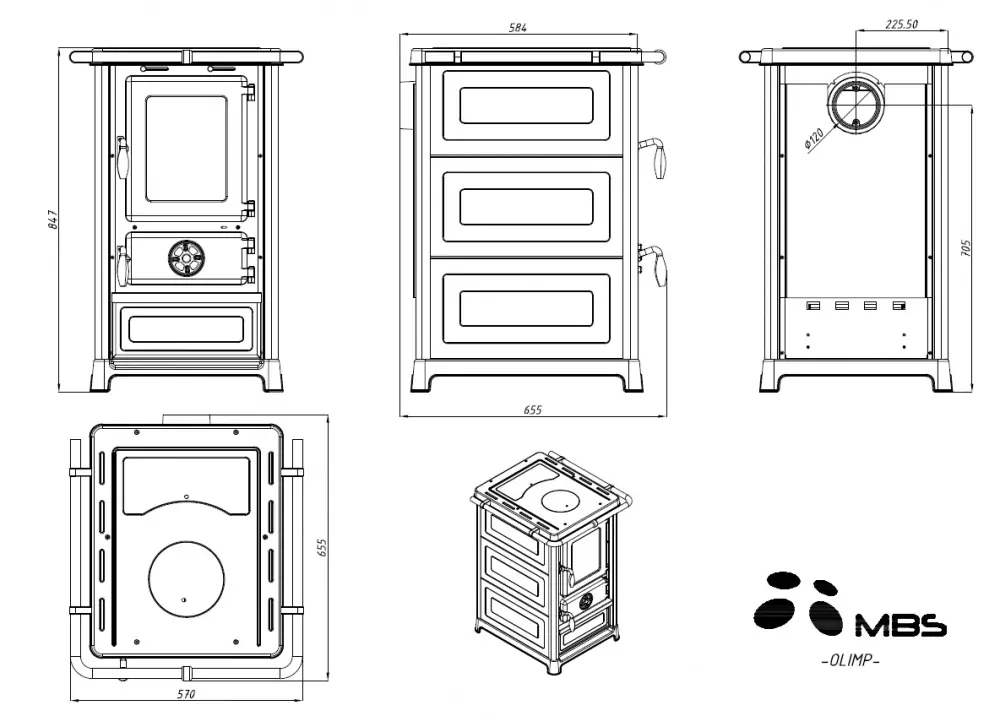 MBS SD OLYMP PLUS krbová kamna červená