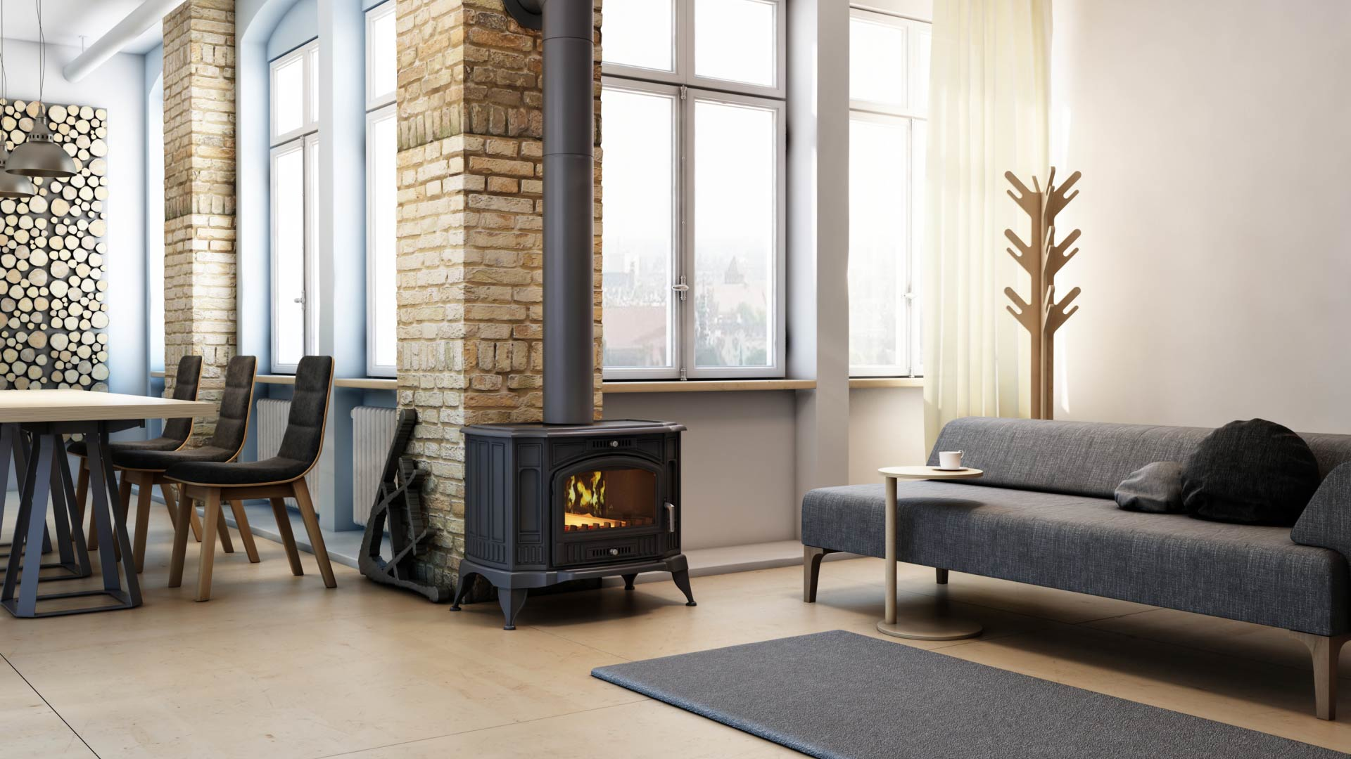 KRATKI KOZA K9 /150 černá litinová krbová kamna