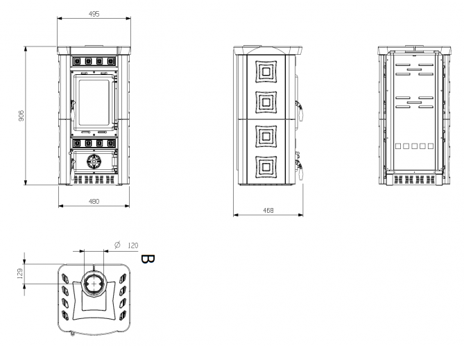 NORDICA GAIA kachlová krbová kamna pergamena