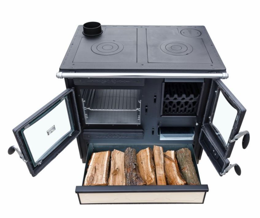 GUČA GULIVER SMART sporák na tuhá paliva, odlitek černá, levý