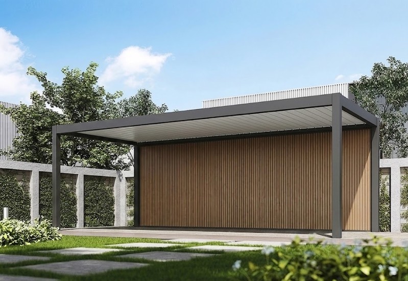 WPC stěna 5,3 m k přístřešku PRESTIGE