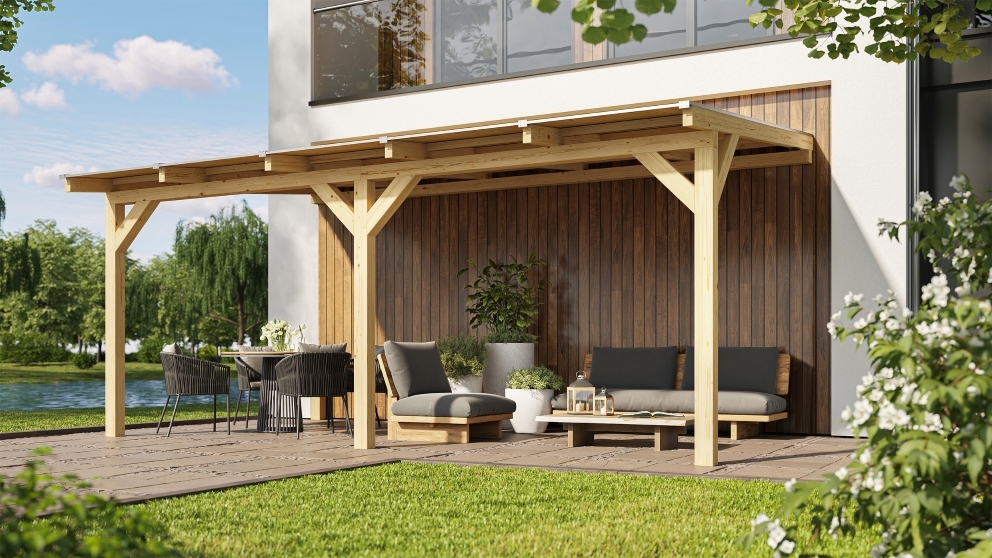 Dřevěná zahradní pergola 672 (4,3x3,7 m)