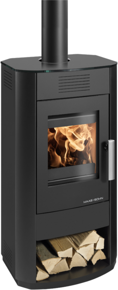 HAAS+SOHN SALERNO II Krbová kamna, černá, skleněné víko