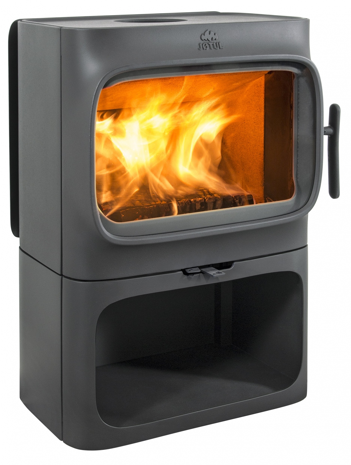 Jotul F305 CB R B kamna černý lak, topeniště s litinovým podstavcem