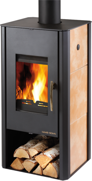 HAAS+SOHN MANTOVA AL II krbová kamna s výměníkem, černá, béžová