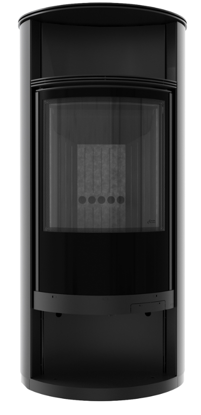 KRATKI RUNA Ø 150 8 kW Ocelová kamna černá Thermotec