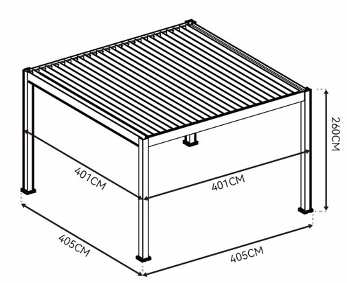 Luxusní ELEKTRICKÁ bioklimatická pergola PRESTIGE 4x4 m, hliník - volně stojící