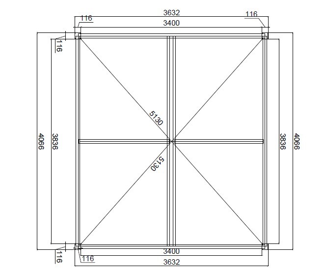 Bioklimatická pergola APEX 3,6x4 m, hliník - volně stojící