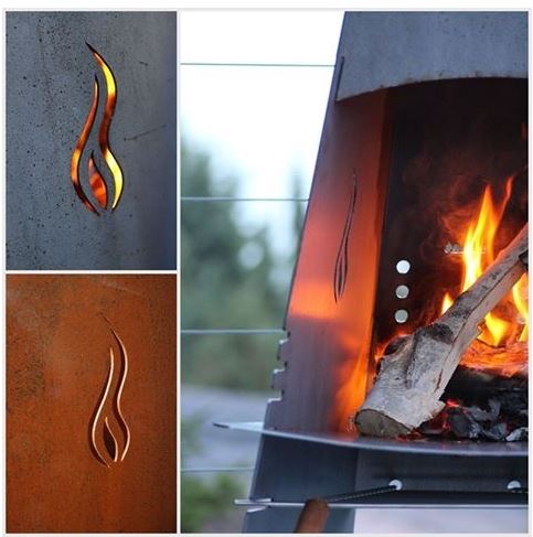 ADURO Venkovní krb/gril, černý lak