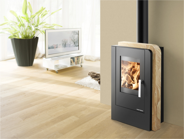 HAAS+SOHN NORDBY Krbová kamna, černá/woodstone