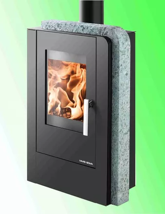 HAAS+SOHN NORDBY Krbová kamna, černá/speckstein