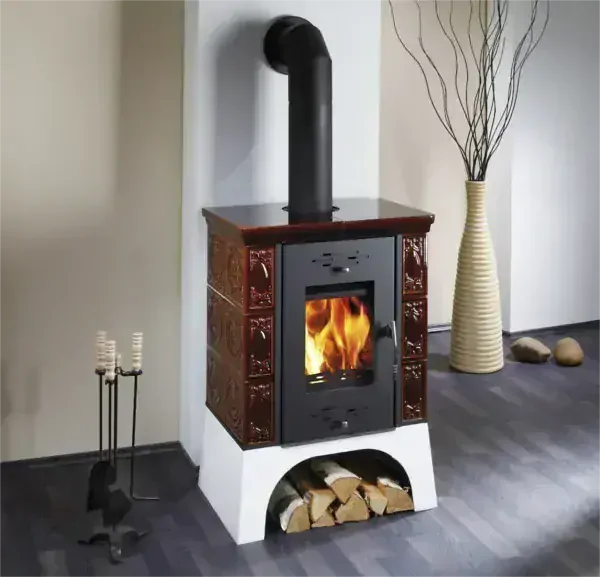 HAAS+SOHN Kachlová kamna EMPOLI, černá / hnědá kachle