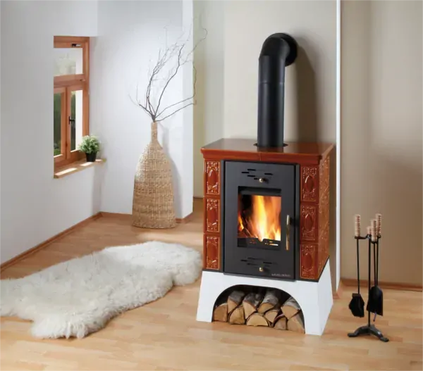 HAAS+SOHN Kachlová kamna EMPOLI, černá / kachle karamel