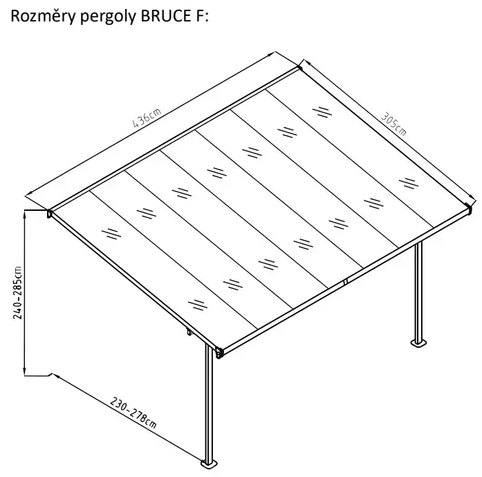 Zahradní pergola - BRUCE F TRANSPARENTNÍ POLYKARBONÁT