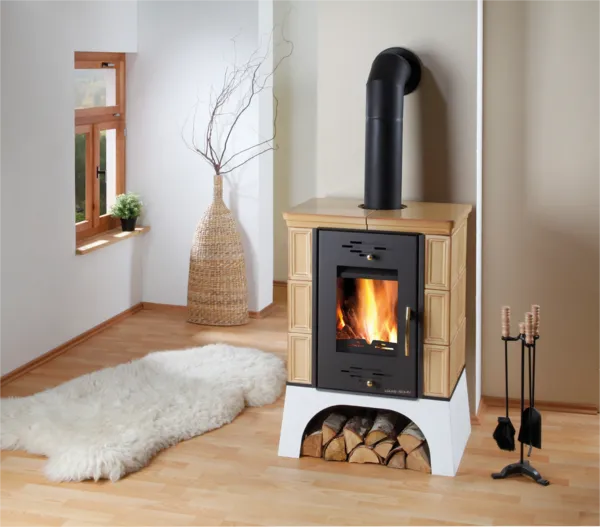 HAAS+SOHN Kachlová kamna EBOLI, černá / kachle tabák