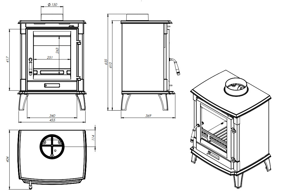 NORDFLAM ERINO litinová krbová kamna