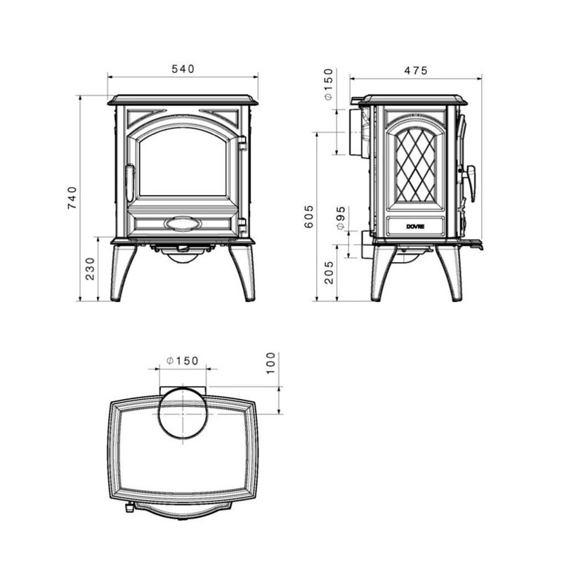 DOVRE 540 W krbová kamna, litina