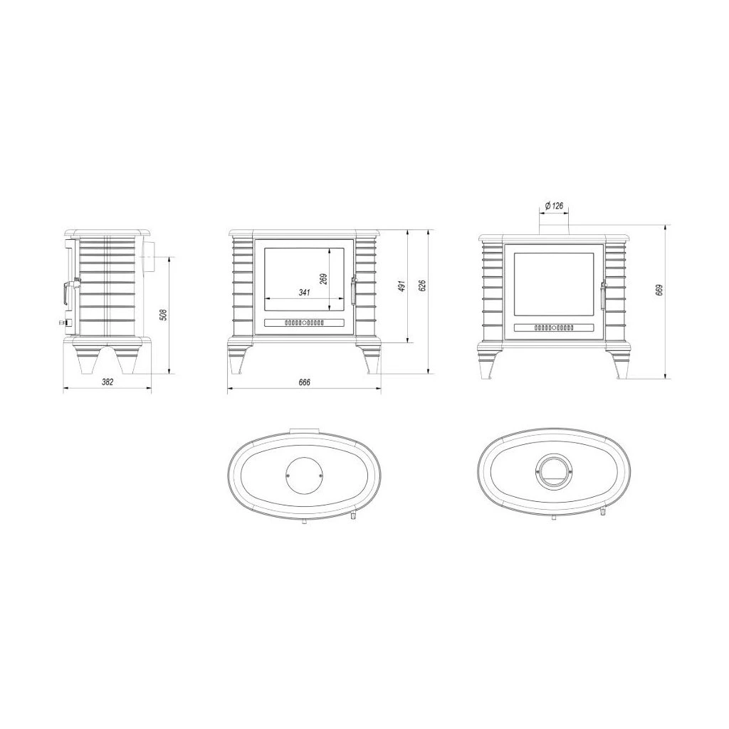 KRATKI krbová kamna KOZA K8 ASDP s automatickou regulací - černá