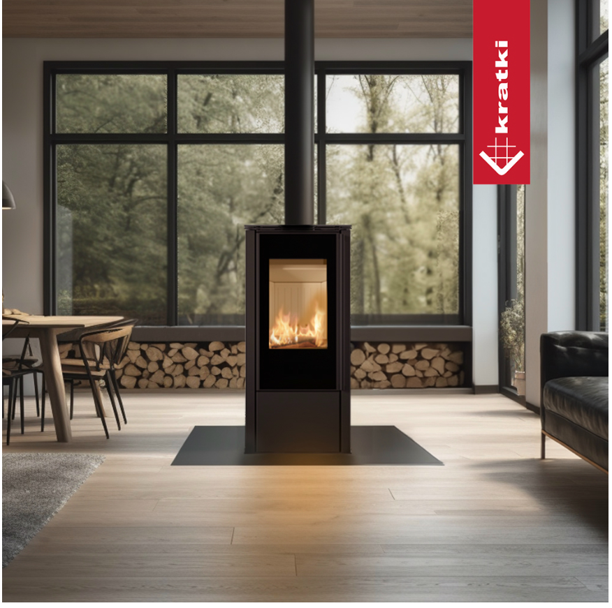 KRATKI HATI Ø 150 5,5 kW Ocelová kamna