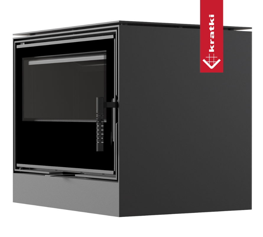 KRATKI KARI 70 Ø 150 8 kW Ocelová kamna černá Thermotec