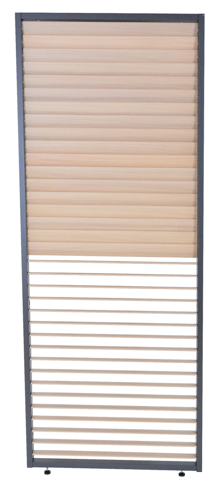 PANEL ZASTÍNĚNÍ WOOD, SKLÁPĚCÍ LAMELY, HORIZONTÁLNÍ 1 m pro bioklimatickou pergolu