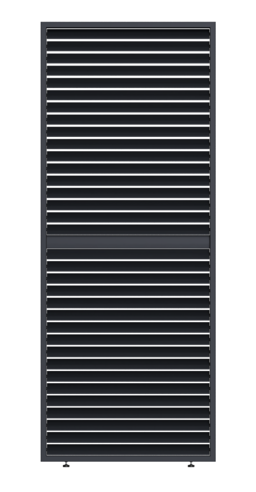 PANEL ZASTÍNĚNÍ ANTRACIT, SKLÁPĚCÍ LAMELY, HORIZONTÁLNÍ 1 m pro bioklimatickou pergolu