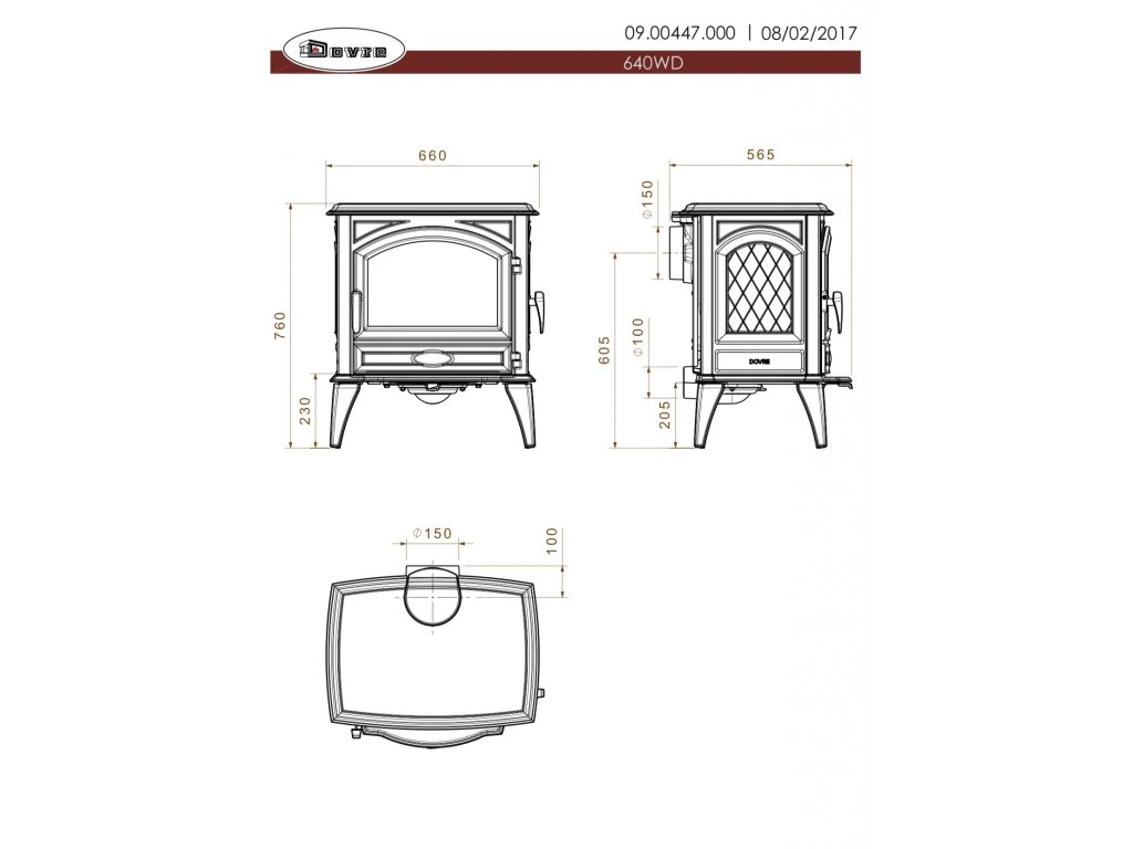 DOVRE 640 WD litinová krbová kamna černá