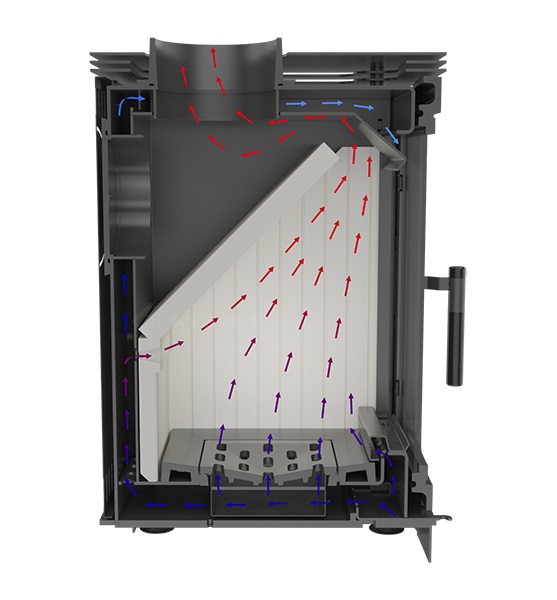 KRATKI KOZA K5 S W ocel, zásobník černá krbová kamna
