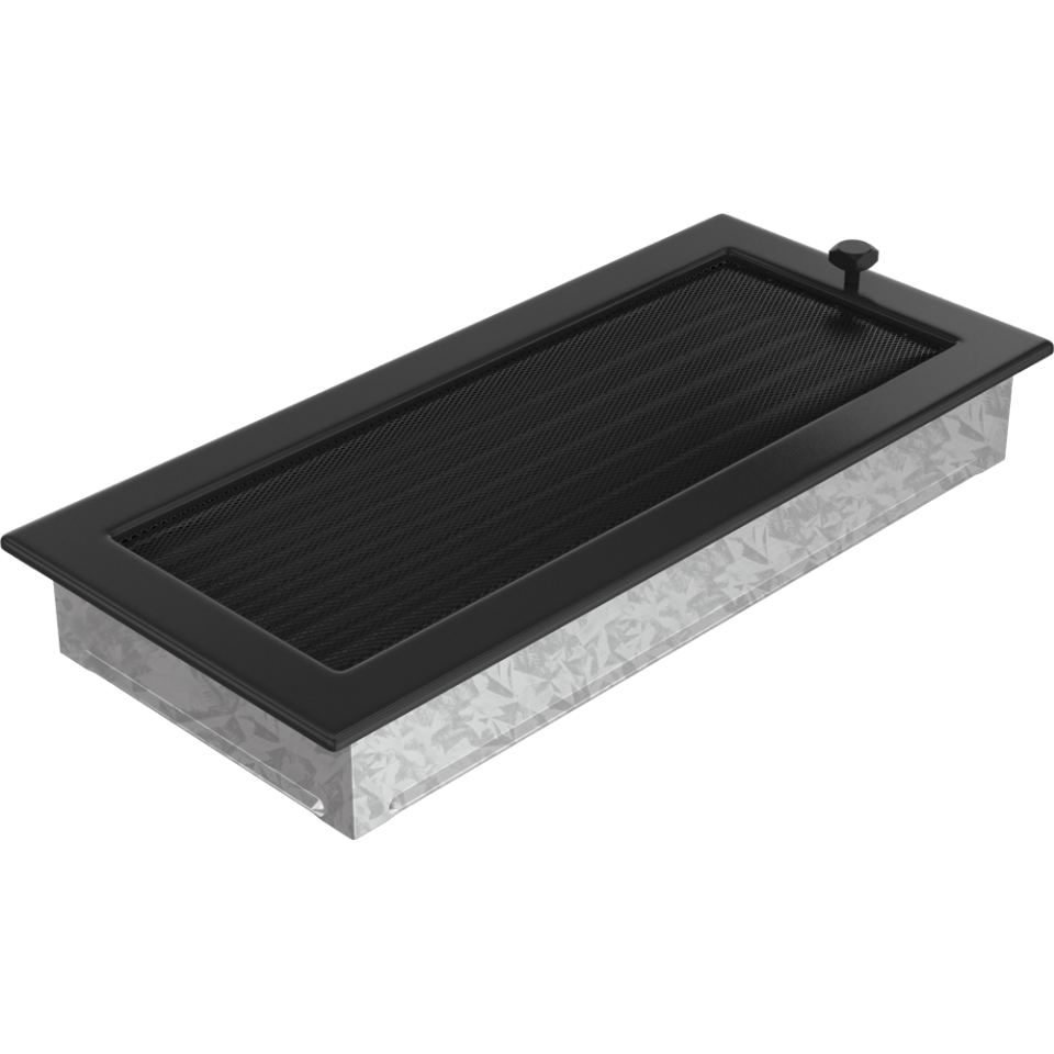 KRATKI krbová mřížka 17x37 černá s žaluzií