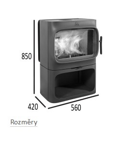 Jotul F305 CB R B kamna černý lak, topeniště s litinovým podstavcem
