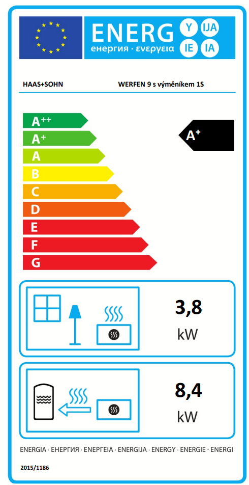 HAAS+SOHN WERFEN 9 krbová kamna s výměníkem, černá