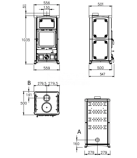 NORDICA Fedora - Krbová kamna bílá