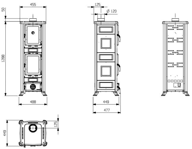 NORDICA Fulvia Forno Petra Kachlová kamna s troubou, mastek