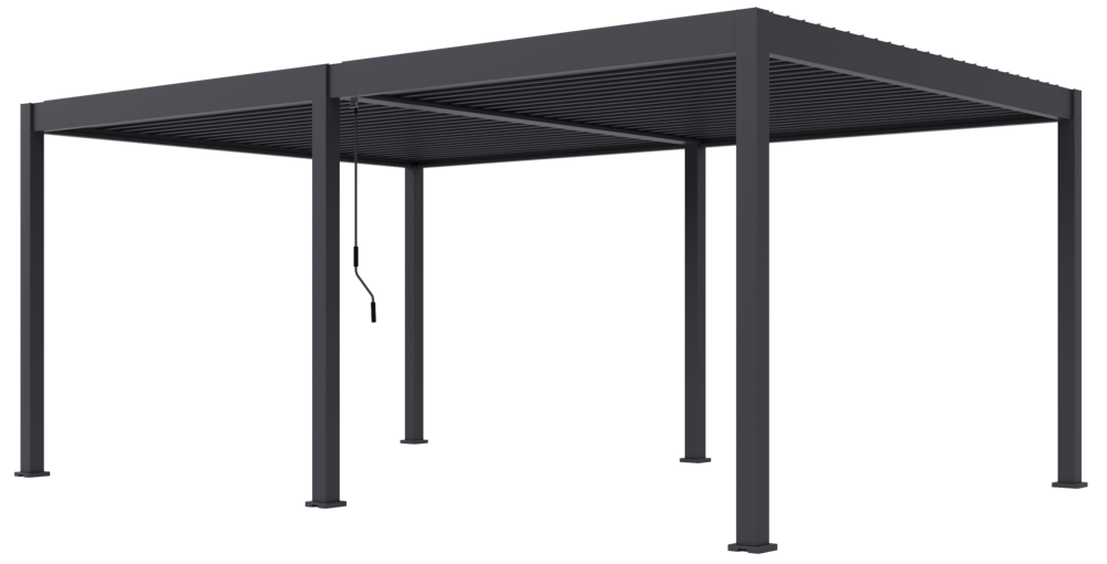 Bioklimatická pergola INTRO DUO 6x4 m, hliník - volně stojící