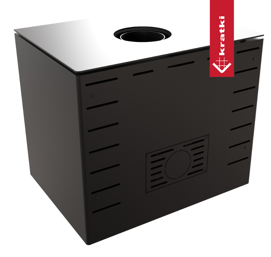 KRATKI KARI 70 Ø 150 8 kW Ocelová kamna černá Thermotec