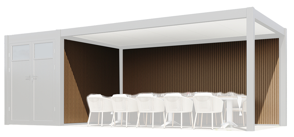 WPC stěna 5,3 m k přístřešku PRESTIGE