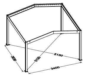 Bioklimatická pergola APEX 3,6x4 m, hliník - volně stojící