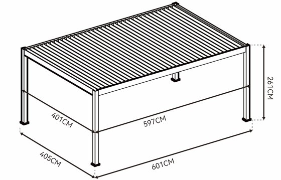 Luxusní ELEKTRICKÁ bioklimatická pergola PRESTIGE 6x4 m, hliník - volně stojící