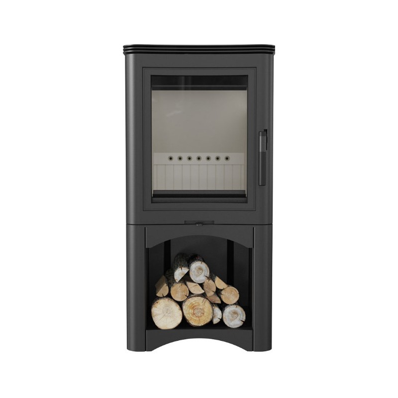 KRATKI KOZA K5 S W ocel, zásobník černá krbová kamna