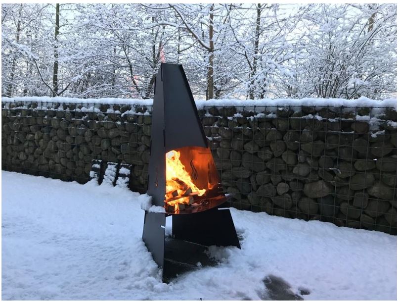 ADURO Venkovní krb/gril, černý lak