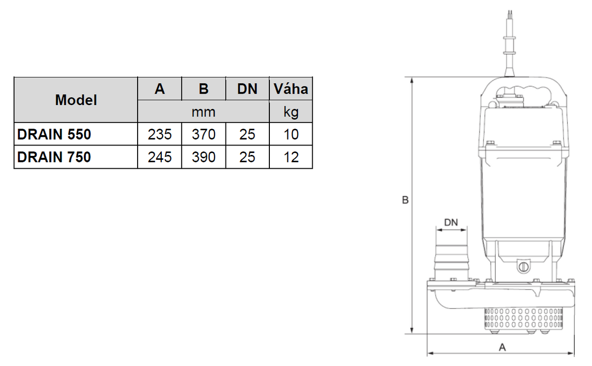 Werter DRAIN 750 C Ponorné čerpadlo