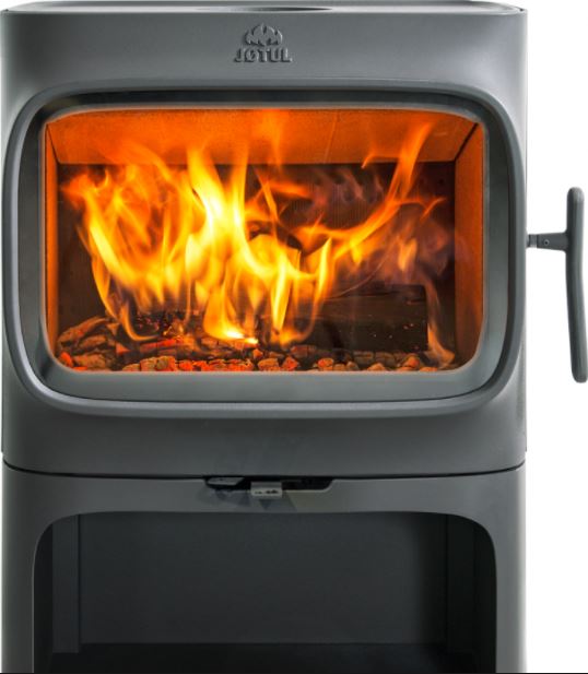 Jotul F305 CB R B kamna černý lak, topeniště s litinovým podstavcem
