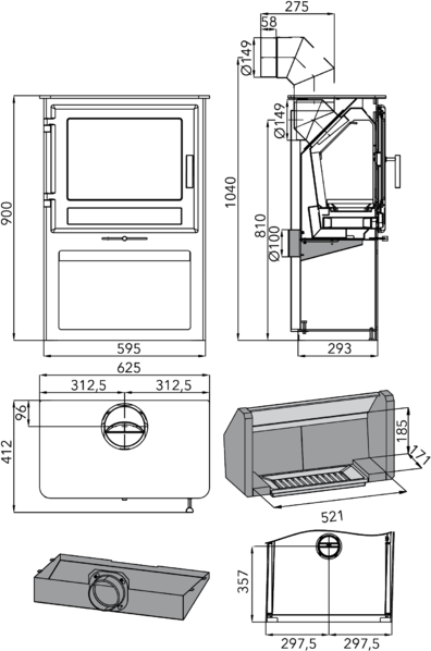 HAAS+SOHN SKARNES Krbová kamna, černá