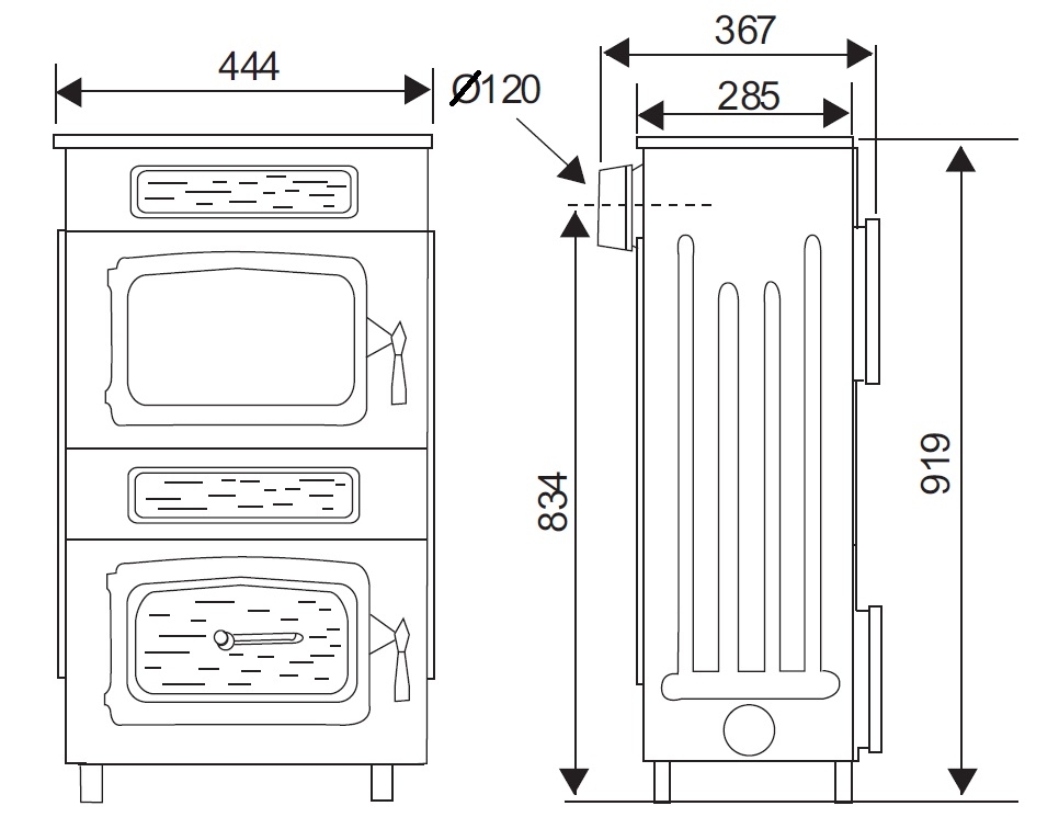 WAMSLER KAMINO OF804 NOSTALGIA krbová kamna černá