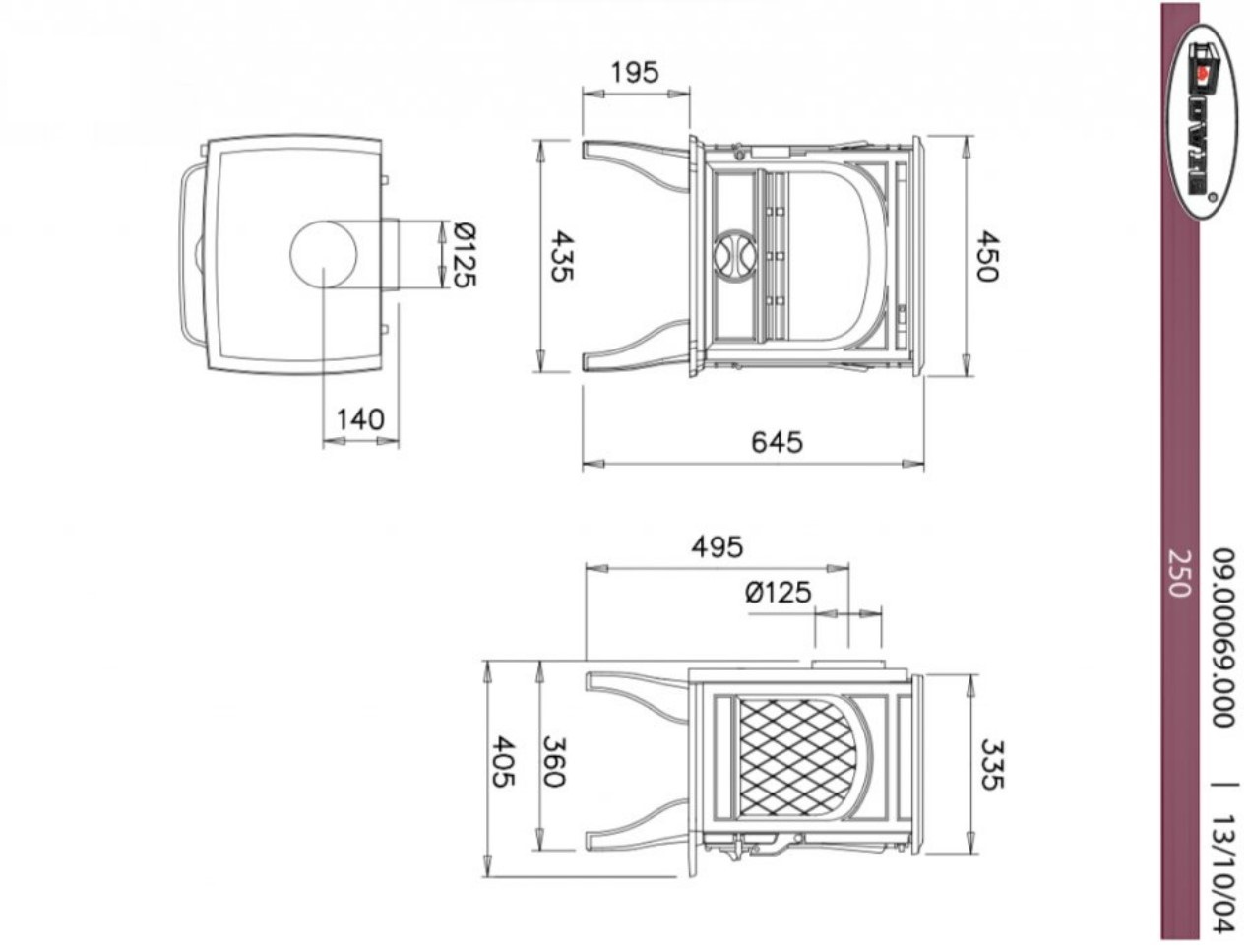 DOVRE 250 B krbová kamna černá