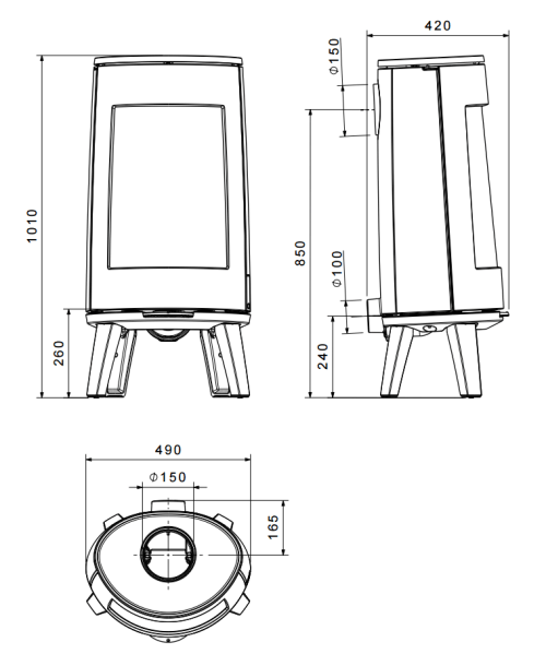 DOVRE BOLD 300 krbová kamna, černá