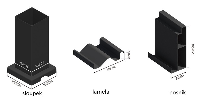 Bioklimatická pergola APEX 3,6x4 m, hliník - volně stojící