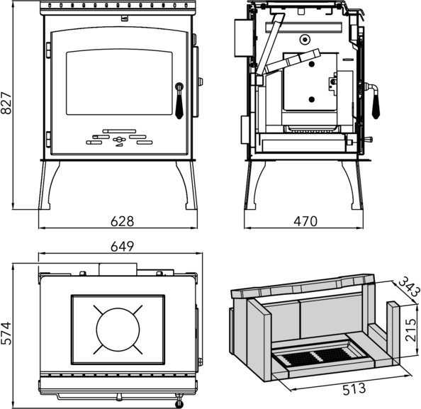 HAAS+SOHN ARKTIC 12 s plotýnkou krbová kamna