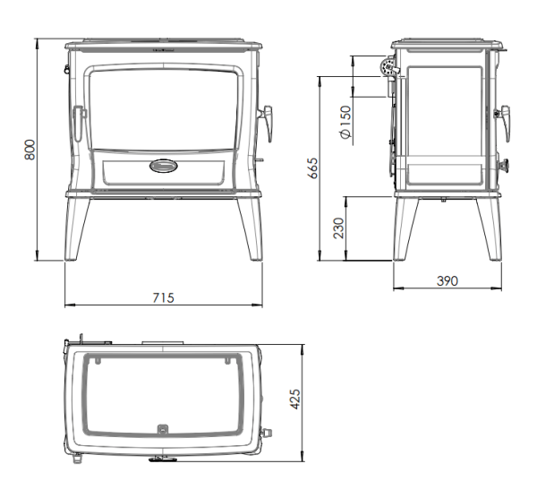 DOVRE TAI 55 WD litinová krbová kamna